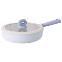 卡罗特平底锅牛排煎锅麦饭石不粘锅家用煎饼锅小煎蛋锅电磁炉烙饼 20cm 20cm深煎锅-带盖