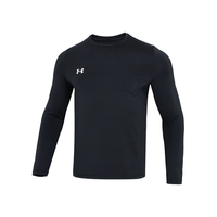 安德玛运动长袖T恤男子打底衫透气快干跑步训练休闲圆领上衣 黑色 L (体重120-140斤）