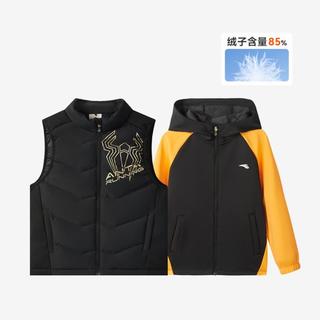 三合一外套春秋保暖两件套男童羽绒马甲小童针织外套安踏校服