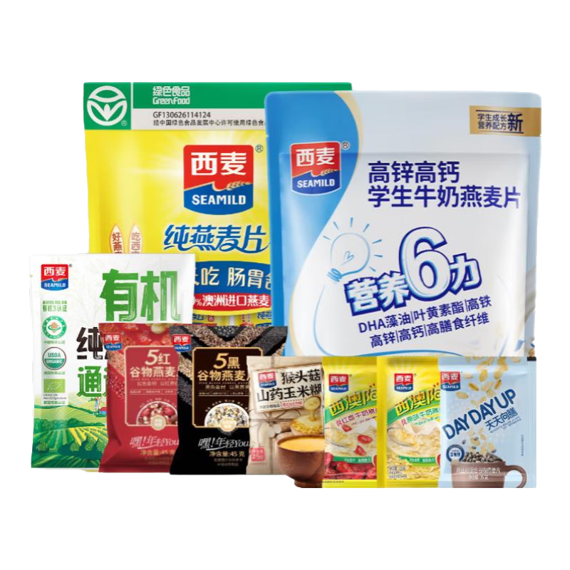 西麦燕麦片 牛奶原味红枣多种谷物混合麦片 含有机组合装营养早餐 【共23小包】741g