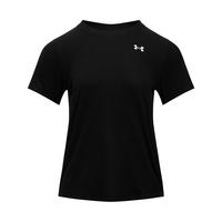 安德玛（UNDERARMOUR）UA春夏Tech女子罗纹训练运动短袖T恤1389852 黑色001 L