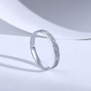 周六福（ZLF）  戒指男女款白金情侣对戒时尚简约婚戒单只  -
