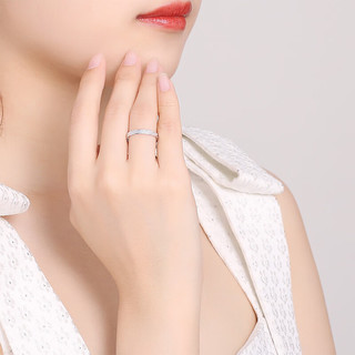 周六福（ZLF）  戒指男女款白金情侣对戒时尚简约婚戒单只  -