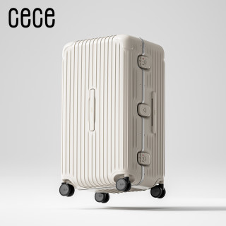 CECE2025行李箱女大容量加厚铝框旅行箱男拉杆密码皮箱子 升级款PRO-燕麦色 30寸-全pc材质箱体-砸坏免费换新-30天无理由退换货