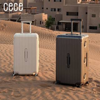 CECE2025行李箱女大容量加厚铝框旅行箱男拉杆密码皮箱子 升级款PRO-燕麦色 30寸-全pc材质箱体-砸坏免费换新-30天无理由退换货