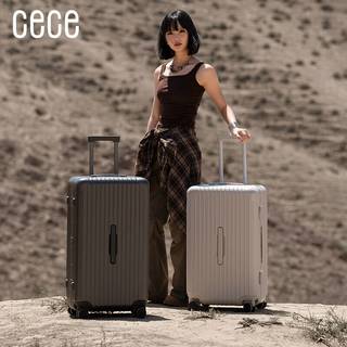 CECE2025行李箱女大容量加厚铝框旅行箱男拉杆密码皮箱子 升级款PRO-燕麦色 30寸-全pc材质箱体-砸坏免费换新-30天无理由退换货