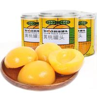 科技 黄桃罐头312g*3罐 水果罐头即食休闲零食水果捞糖水饮料甜点