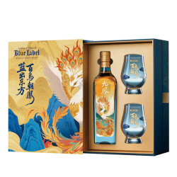 尊尼获加 节日礼盒 苏格兰威士忌 百鸟朝凤500ml 赠两支酒杯