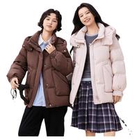 雪中飞2025女士棉花糖包裹感羽绒服休闲风百搭温暖舒适外套 咖色|7406 S /155/80A