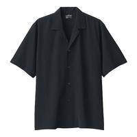 無印良品 MUJI 無印良品 男式不易褶皱凉感开领短袖衫短袖衬衫衬衣外套男士凉感物语 175/100A