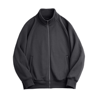 马登 摇粒绒开衫卫衣男秋季立领加绒运动拉链夹克外套