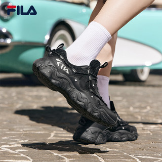 FILA 斐乐男鞋猫爪鞋5代老爹鞋运动鞋休闲鞋透气男 黑-BK 45
