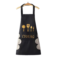 妙美 围裙家用厨房防水防油男女卡通印花可爱日系韩版时尚围腰白色