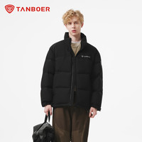 坦博尔 羽绒服男款短款户外保暖情侣外套TA5550363D 黑色 L (175)