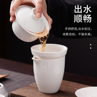 豪峰羊脂玉2025茶具套装家用泡茶壶盖碗泡茶杯子高档 【白瓷熊猫10件套】【红礼盒】