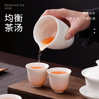 豪峰羊脂玉2025茶具套装家用泡茶壶盖碗泡茶杯子高档 【白瓷熊猫10件套】【红礼盒】