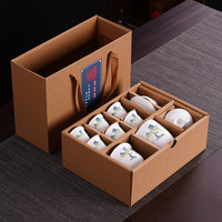 豪峰羊脂玉2025茶具套装家用泡茶壶盖碗泡茶杯子高档 【白瓷青绿10件套】【礼盒装】