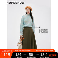 红袖垂感半身裙冬季女装 金属扣A字侧拉设计气质百搭质感长裙 橄榄绿380 S