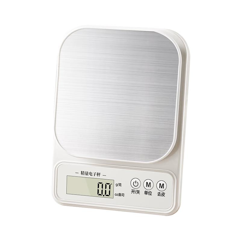 惠寻 电子秤 不锈钢厨房秤克重称食物秤烘焙家用0.1g/5kg(配充电线)