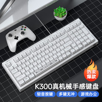 移动端、京东百亿补贴：惠普 K300真机械手感键盘白色 轻音 98客制化配列