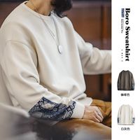 马登 MADEN工装日系复古百家布拼接卫衣boro风休闲上衣圆领套头衫男春季