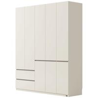 全友家居现代简约顶天立地大衣柜家用卧室分段式衣橱边柜组合政府补贴 【白色】0.8*2.4m|二门衣柜 堪比+内配感应灯+双色可选