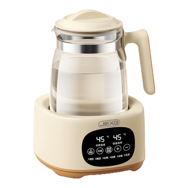 JIEXG 1.3L ±1°精准调温 316内胆 全纯玻璃养生壶