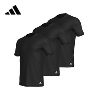 阿迪达斯Adidas短袖男女同款T恤男生亲肤舒适家居服运动上衣 白色短袖三件 XL