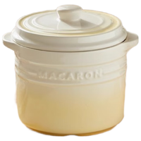 卡罗特陶瓷小炖盅瓦罐炖汤蒸盅家用带盖隔水炖烤梨燕窝一人份炖罐 黄色 渐变黄 9.5cm