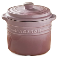 卡罗特陶瓷小炖盅瓦罐炖汤蒸盅家用带盖隔水炖烤梨燕窝一人份炖罐 紫色 渐变紫 9.5cm