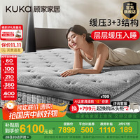  KUKA/顾家家居 温控面料 床垫+围边落地牛皮床  【夜幕黑】围边落地牛皮床1.8*2.0+经典版床垫