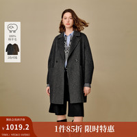 茵曼(INMAN)茵曼2025秋冬女装 100绵羊毛翻驳领双面呢大衣中长款毛呢外套 格调灰 M