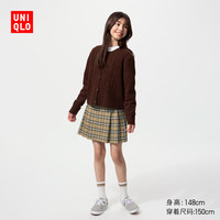 优衣库童装女童打褶迷你裙裤短裙短裤格子百褶裙半身裙480971