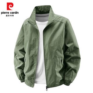 皮尔卡丹（pierre cardin）2025秋季新款立领夹克外套男纯色百搭休闲上衣时尚户外运动外套款 黑色 M