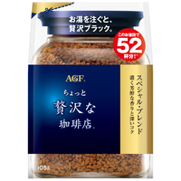 AGF冻干速溶黑咖啡粉蓝金105g/袋52杯 特浓混合 无蔗糖0糖美式 蓝金补充装105g/袋