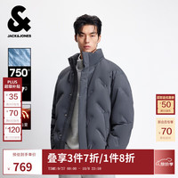 杰克·琼斯(JACK&JONES)男装冬季羽绒服纯色百搭立领发热内里多口袋略宽松上衣225312023 E39珍珠黑 XS (165)