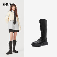 【鞋品合集】Semir马丁靴女鞋2025秋季厚底雪地靴长筒靴大黄靴男 N-黑色【109721146038】 35