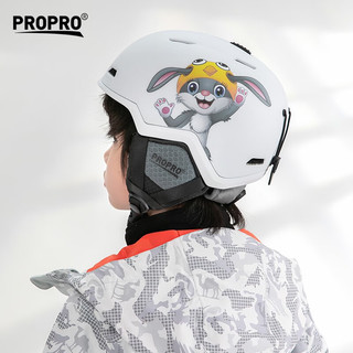PROPRO滑雪头盔男女成人儿童单双板安全雪盔一体成型轻质透气滑雪装备   建议头围51-54CM
