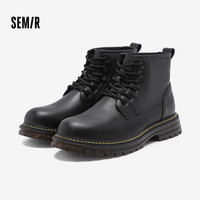 【鞋品合集】Semir马丁靴女鞋2025秋季厚底雪地靴长筒靴大黄靴男 5-黑色亮面【106822146145】 43