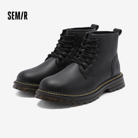 【鞋品合集】Semir马丁靴女鞋2025秋季厚底雪地靴长筒靴大黄靴男 5-黑色荔枝纹【106822146145】 41