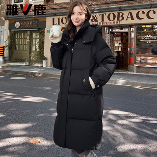 雅鹿中长款羽绒服女2025冬京东自营冬日穿搭简约高级感外套冬季女 天蓝色 L 【125-140斤】