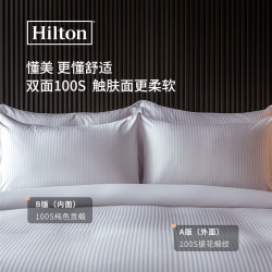 希尔顿家居 希尔顿四件套 酒店款100支A类贡缎全棉被套轻奢床上用品 灰紫色 1.8米床单款 灰紫色