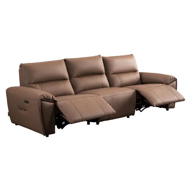 芝华仕 头等舱零靠墙真皮沙发美拉德复古功能直排客厅芝华士30269棕三