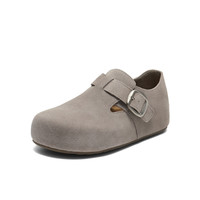 张凌赫百丽厚底全麦吐司2代勃肯鞋女冬季加绒内增高单鞋预 灰色 36