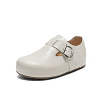 张凌赫百丽厚底全麦吐司2代勃肯鞋女冬季加绒内增高单鞋预 米白色 36