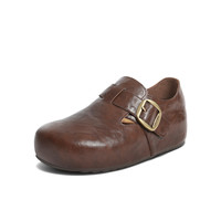 张凌赫百丽厚底全麦吐司2代勃肯鞋女冬季加绒内增高单鞋预 啡色 35