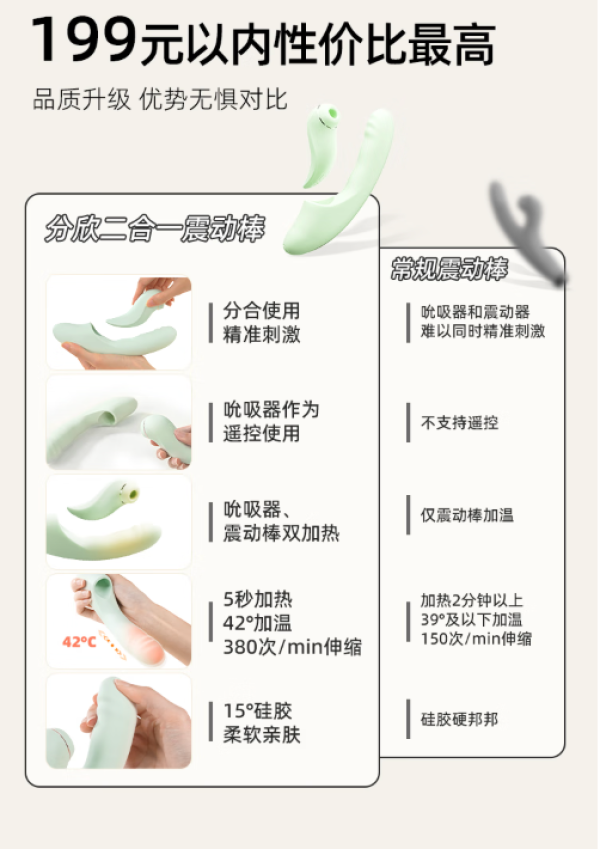 司沃康 分欣一代震动棒(吮吸伸缩/加热震动)