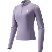 骆驼（CAMEL）长袖速干T恤女跑步立领运动上衣 J25CA8L6004 凝夜紫 XXL 【女】6004，凝夜紫 2XL