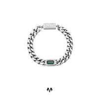 BABAMA 灰钻系列古巴手链男小众设计手饰女 孔雀石20cm   圣诞礼盒