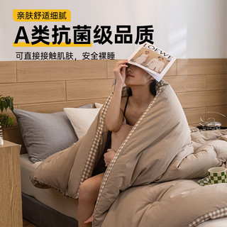 无印良品A类100%新疆纯棉花被子秋冬天空调被芯冬季棉被6斤200*230cm 【A类100%新疆棉花】棋盘格 200cm*230cm 6斤